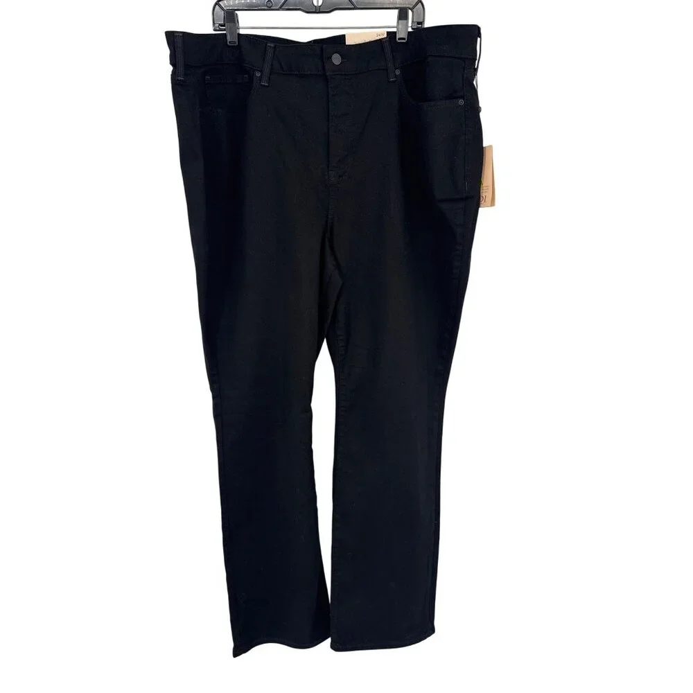 NYDJ Womens Marilyn Straight Leg Jeans Size 24W Black Denim new $99